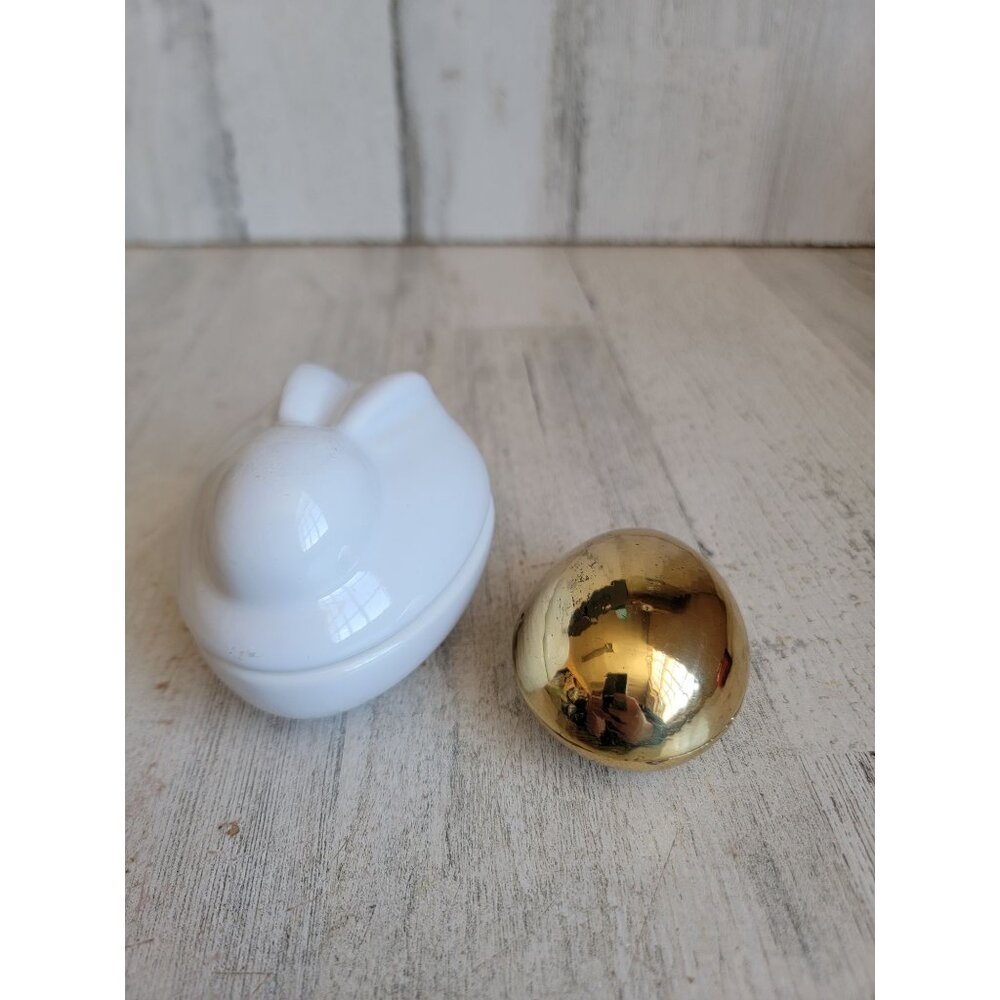 Easter‎ Bunny rabbit golden egg trinket box set figure home decor spring unique